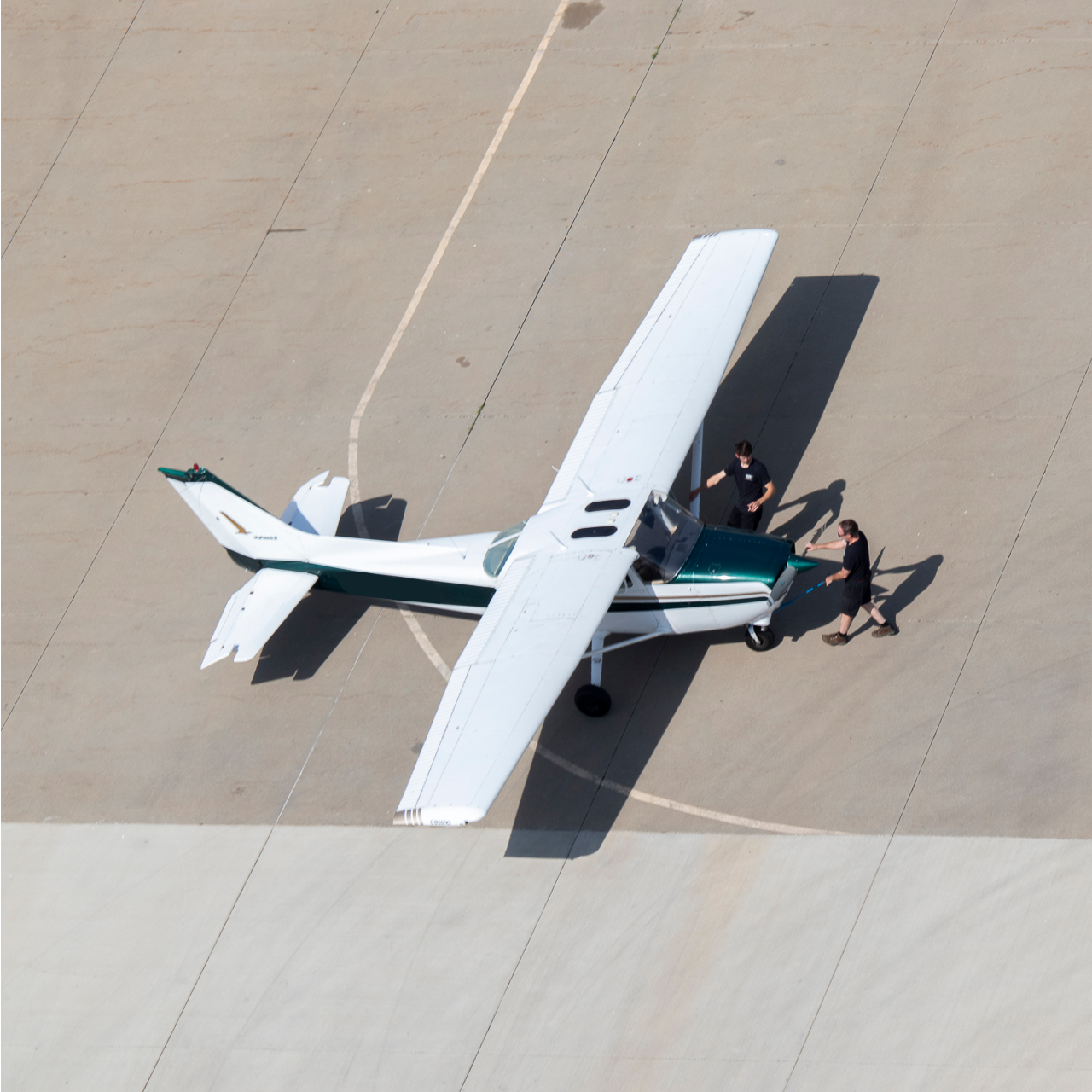 A n365mr airplane is parked in a hangar