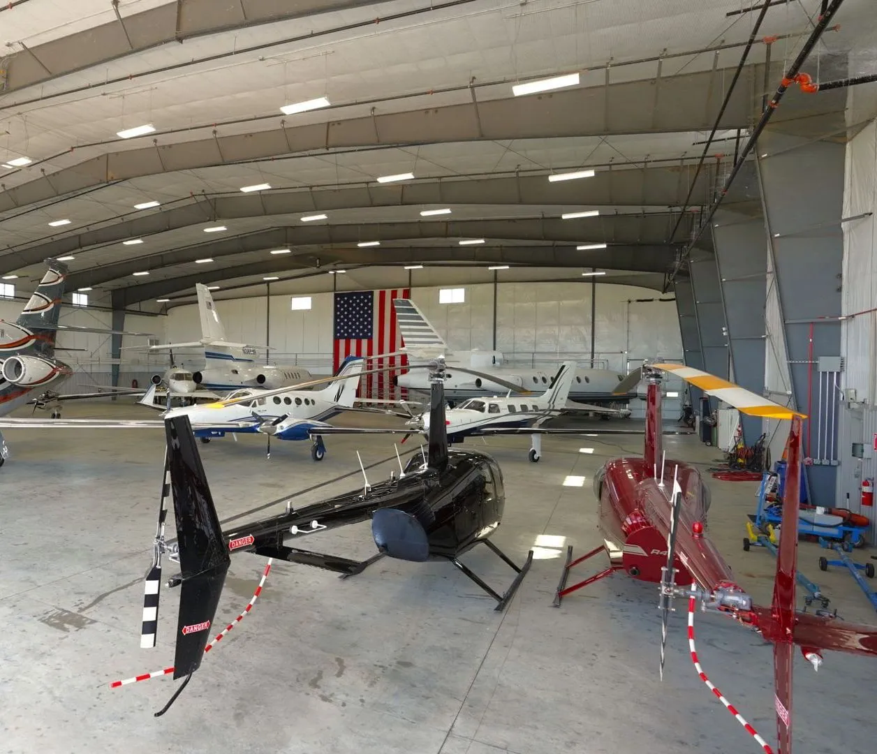 Hetrick Air Service helicopter hanger in Lawrence