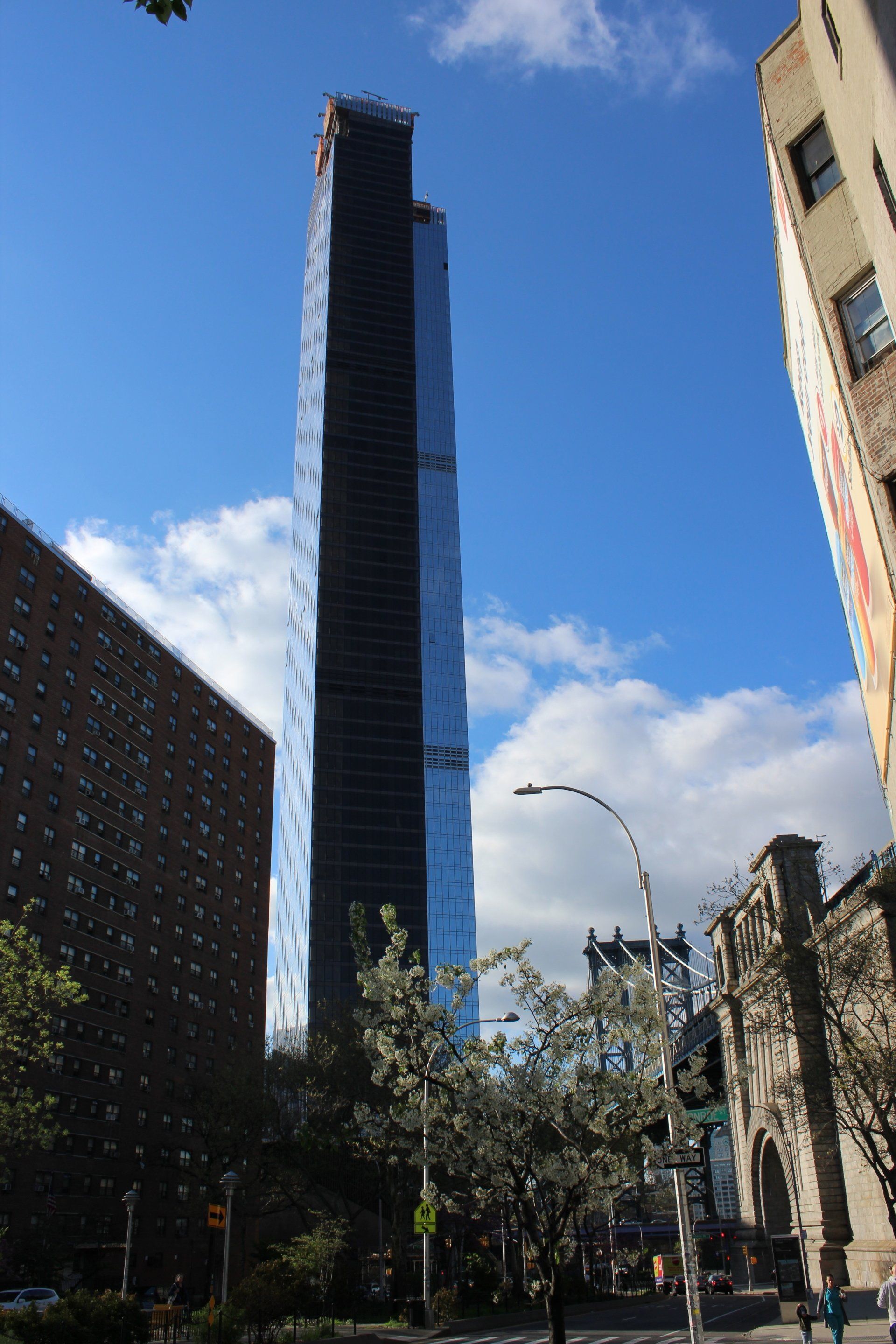 Exterior view of One Manhattan Square high-rise building in New York City.
