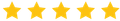A row of yellow stars on a white background.