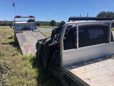 Ute Ready to be Loaded onto Tow Truck  — Automotive Repairs  in Blackwater, QLD