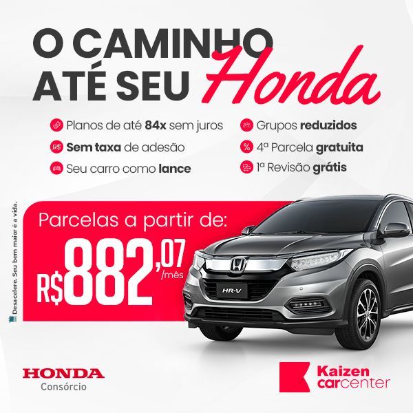 Anúncio de carro Honda com uma mulher segurando chaves e um carro. 