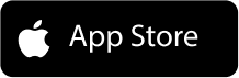 Botão da App Store com logotipo da Apple e texto branco em um fundo preto.