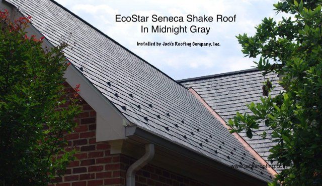 EcoStar Seneca Shake roof in Midnight gray. Roof installed by Jack's Roofing Company, Inc.EcoStar