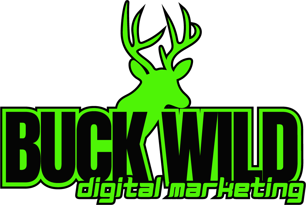 Green buck silhouette above
