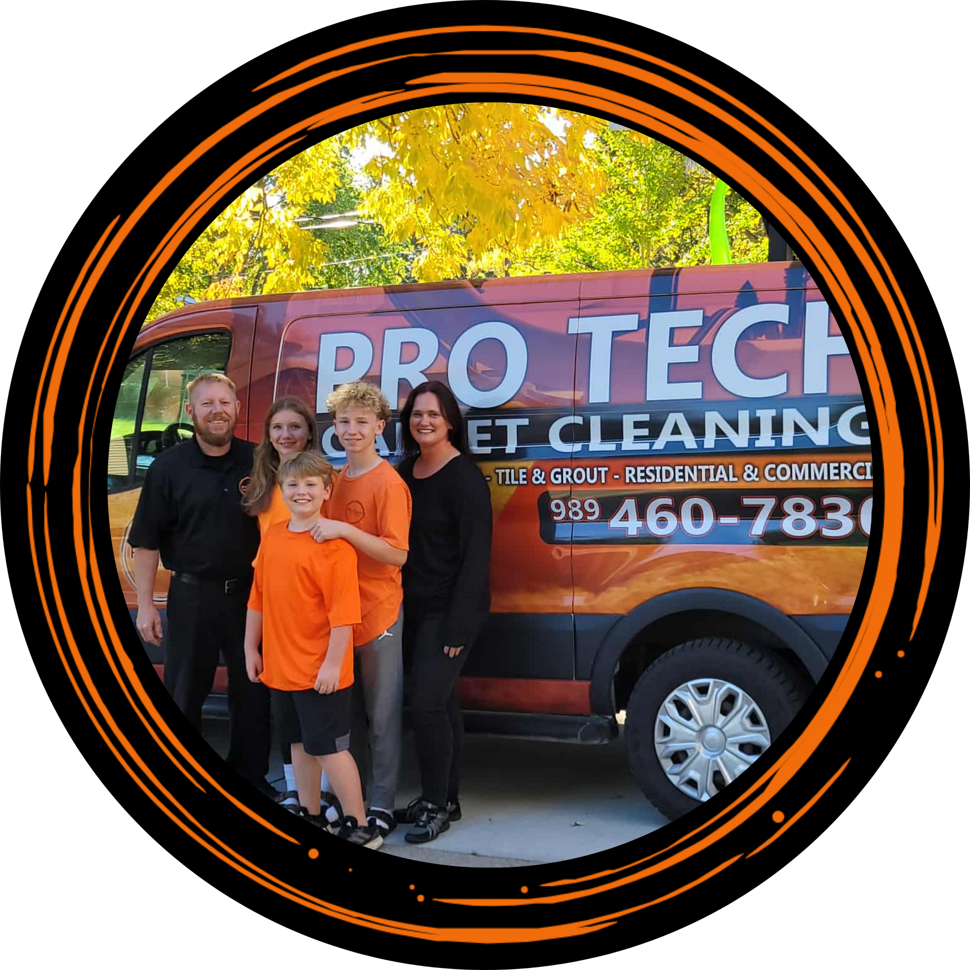 Pro Tech Carpet Cleaning van parked in front of a house on a sunny day. Pro Tech Carpet Cleaning van parked in front of a house on a sunny day.