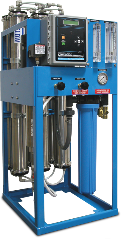 A blue machine with the word flow on it