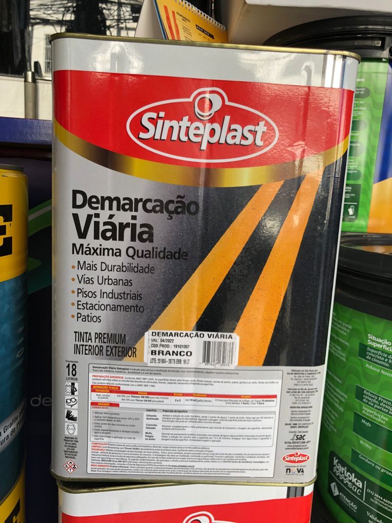 Tinta para Marcação Viária da Sinteplast na Casa Aguilar Tintas
