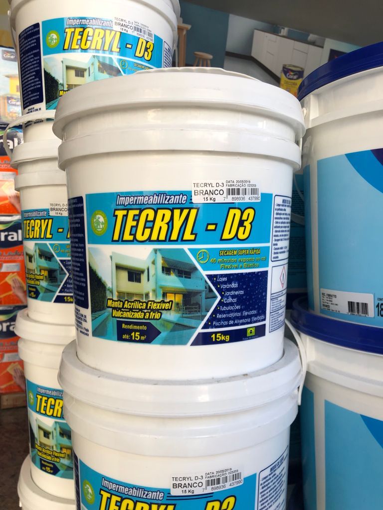Impermeabilizante Tecryl-D3 na Casa Aguilar Tintas
