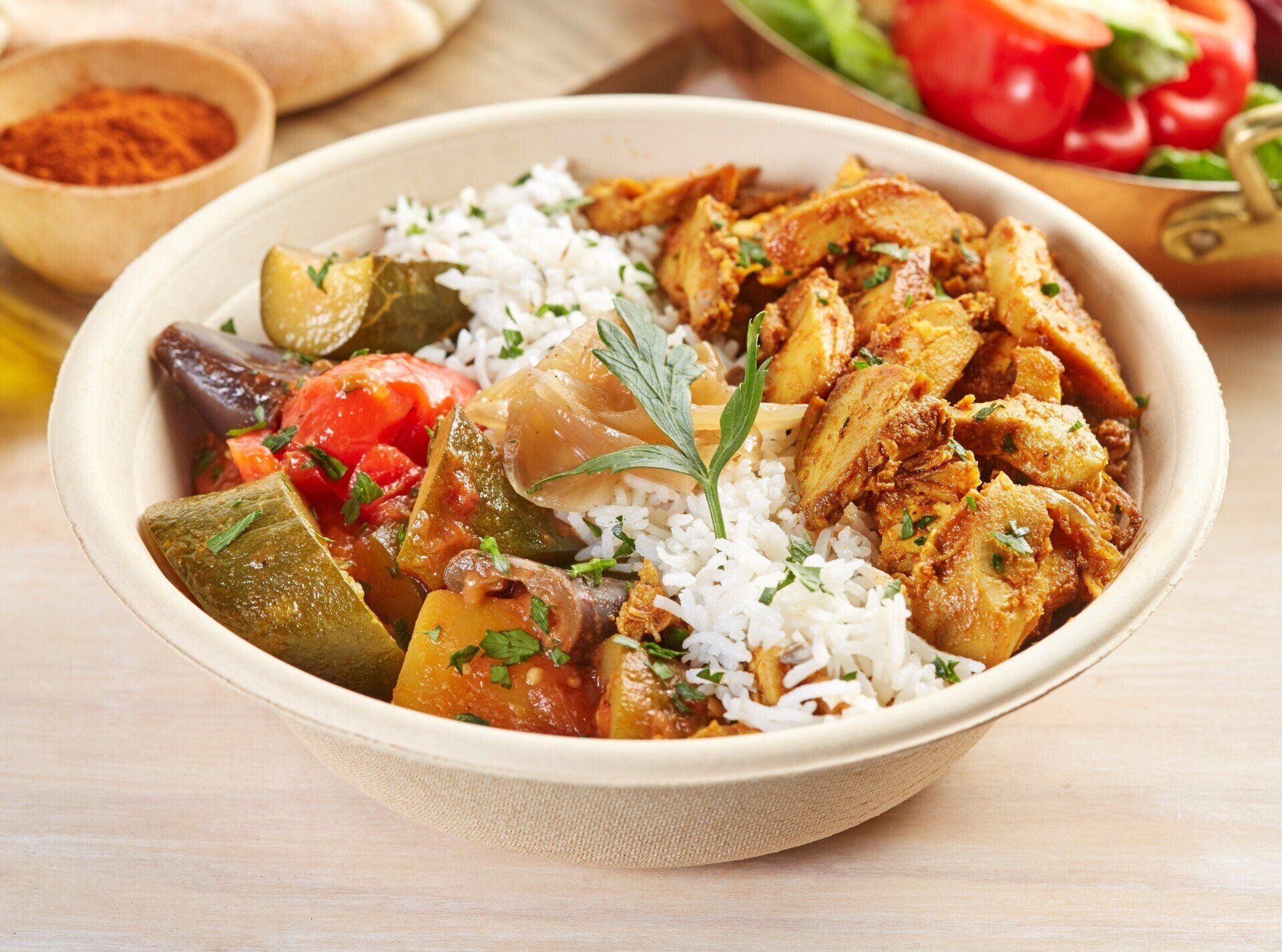 Chicken and rice bowel lunch