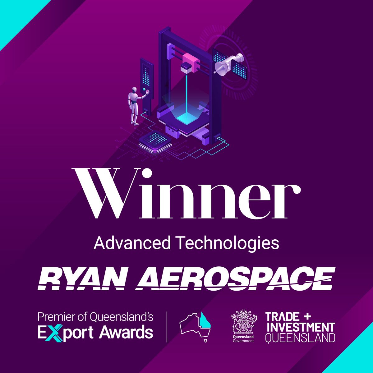 RYAN AEROSPACE wins Queensland Premier's Export Award for Advanced Technologies