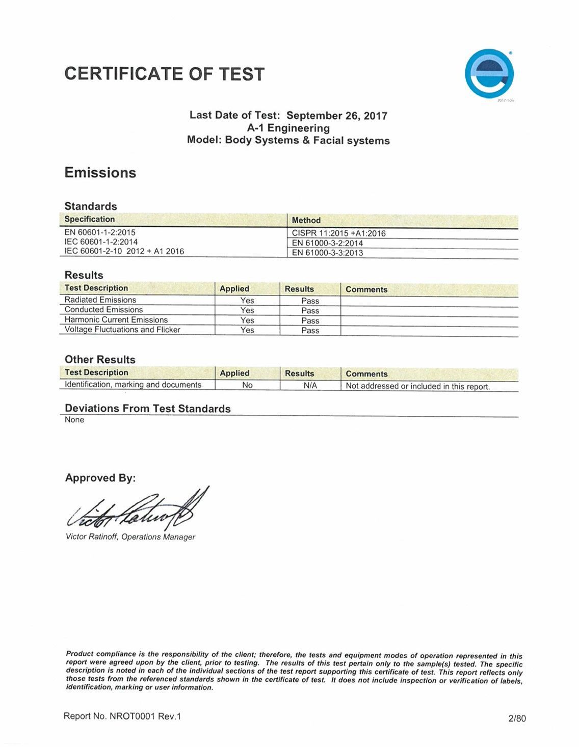NeurotriS State of California Department of Public Health Food and Drug Branch Medical Device Manufacturing License.