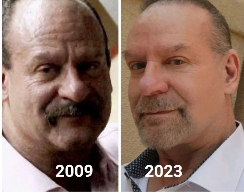 A man with a beard is shown in 2009 and in 2023.