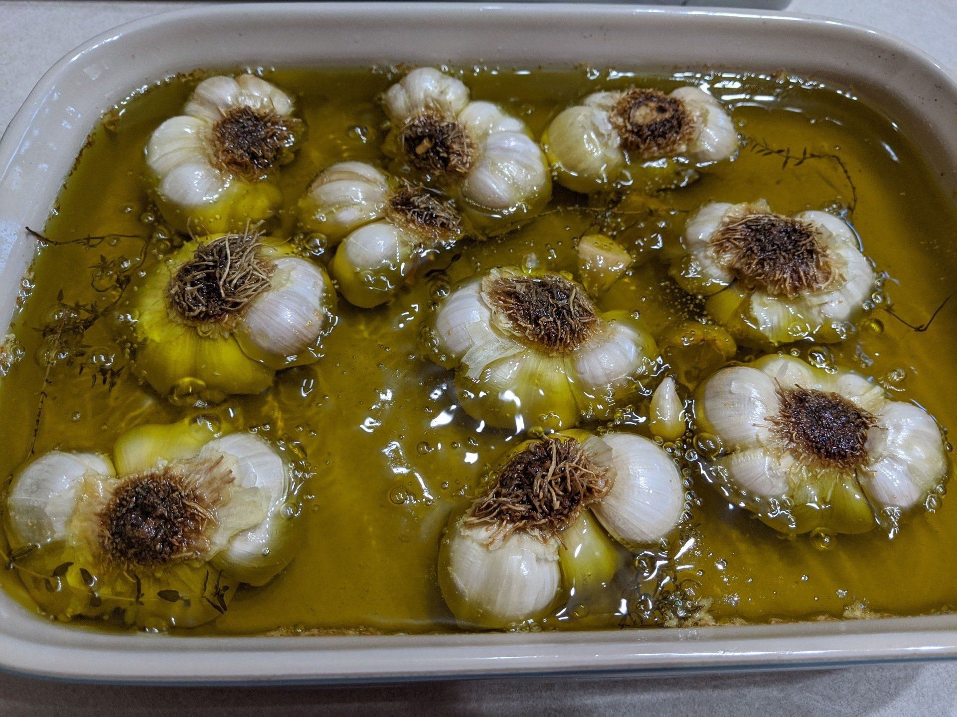 Homemade Roasted Garlic Olive Oil