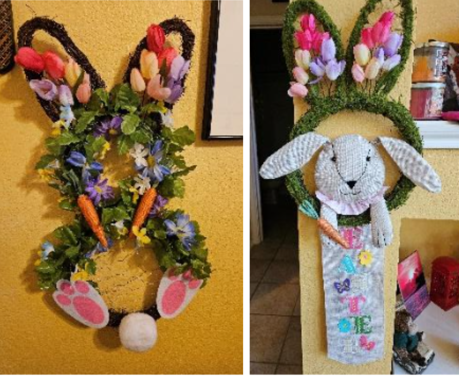 (2) Easy Easter Bunny Wreaths