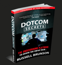 A book titled dotcom secrets by russell brunson