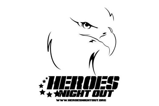 A black and white logo for heroes night out
