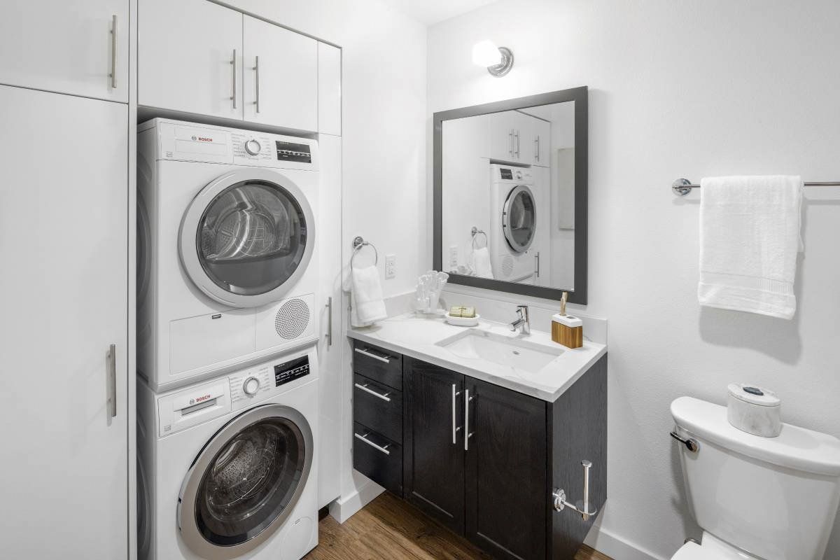 Bathroom with laundry