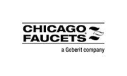 The logo for chicago faucets is a geberit company.