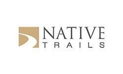 The logo for native trails is on a white background.