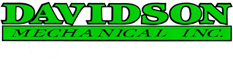 The logo for davidson mechanical inc. is green and black