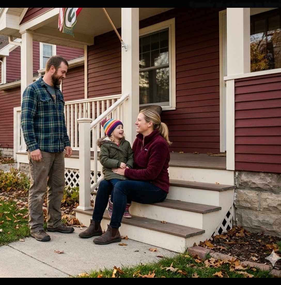 Family at their home in Marinette, WI