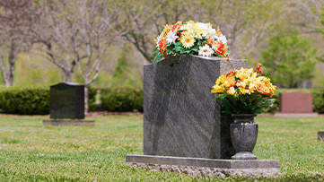 Gravestone with Flowers