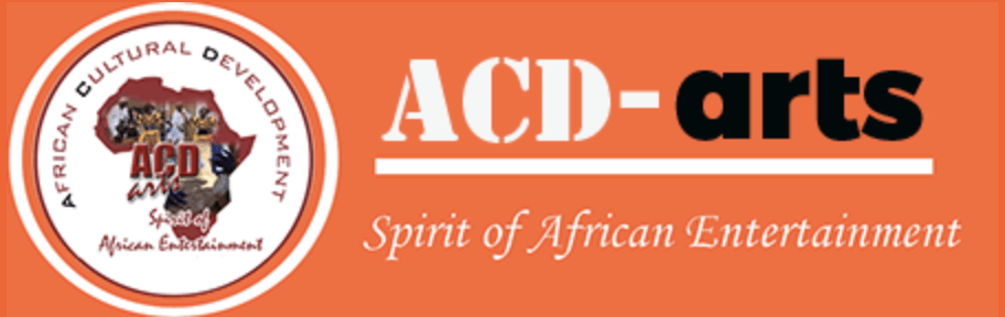 A logo for acd arts spirit of african entertainment
