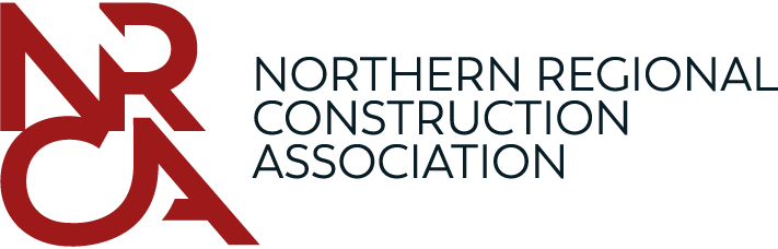 The logo for the northern regional construction association is red and black.