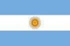 The national flag of Argentina, featuring three horizontal bands of light blue and white with a centered golden sun.