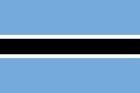 The national flag of Botswana: a light blue field with a horizontal black stripe edged in white in the center.