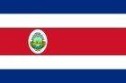 The national flag of Costa Rica: horizontal stripes of blue, white, and red with a central coat of arms.