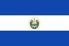 The national flag of El Salvador, featuring blue and white horizontal stripes with the coat of arms in the center.