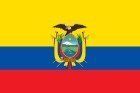 The national flag of Ecuador featuring horizontal yellow, blue, and red bands with the national coat of arms in the center.