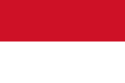 The national flag of Indonesia, featuring two horizontal bands of red on top and white on the bottom.