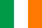 The national flag of Ireland, featuring three equal vertical stripes of green, white, and orange.