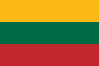 The national flag of Lithuania: three horizontal bands of yellow, green, and red.