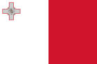 The national flag of Malta, featuring a white vertical stripe on the left and a red vertical stripe on the right.