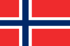 The national flag of Norway: a red field with a blue Nordic cross outlined in white.