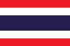 The national flag of Thailand featuring horizontal stripes of red, white, blue, white, and red.