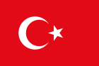 The national flag of Turkey featuring a white crescent moon and a five-pointed star centered on a bright red background.