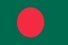 The national flag of Bangladesh, featuring a red disc centered on a dark green field.