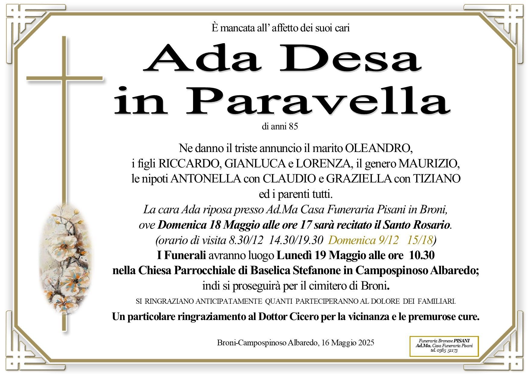 necrologio Ada Desa