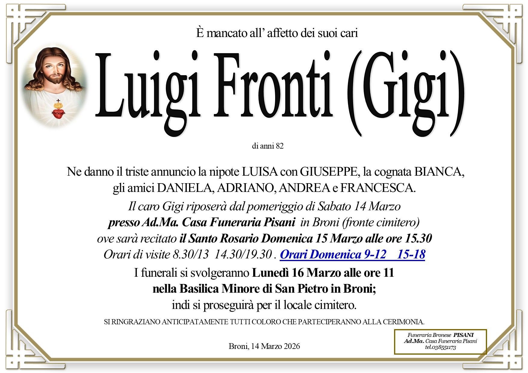 necrologio Fronti Luigi (Gigi)