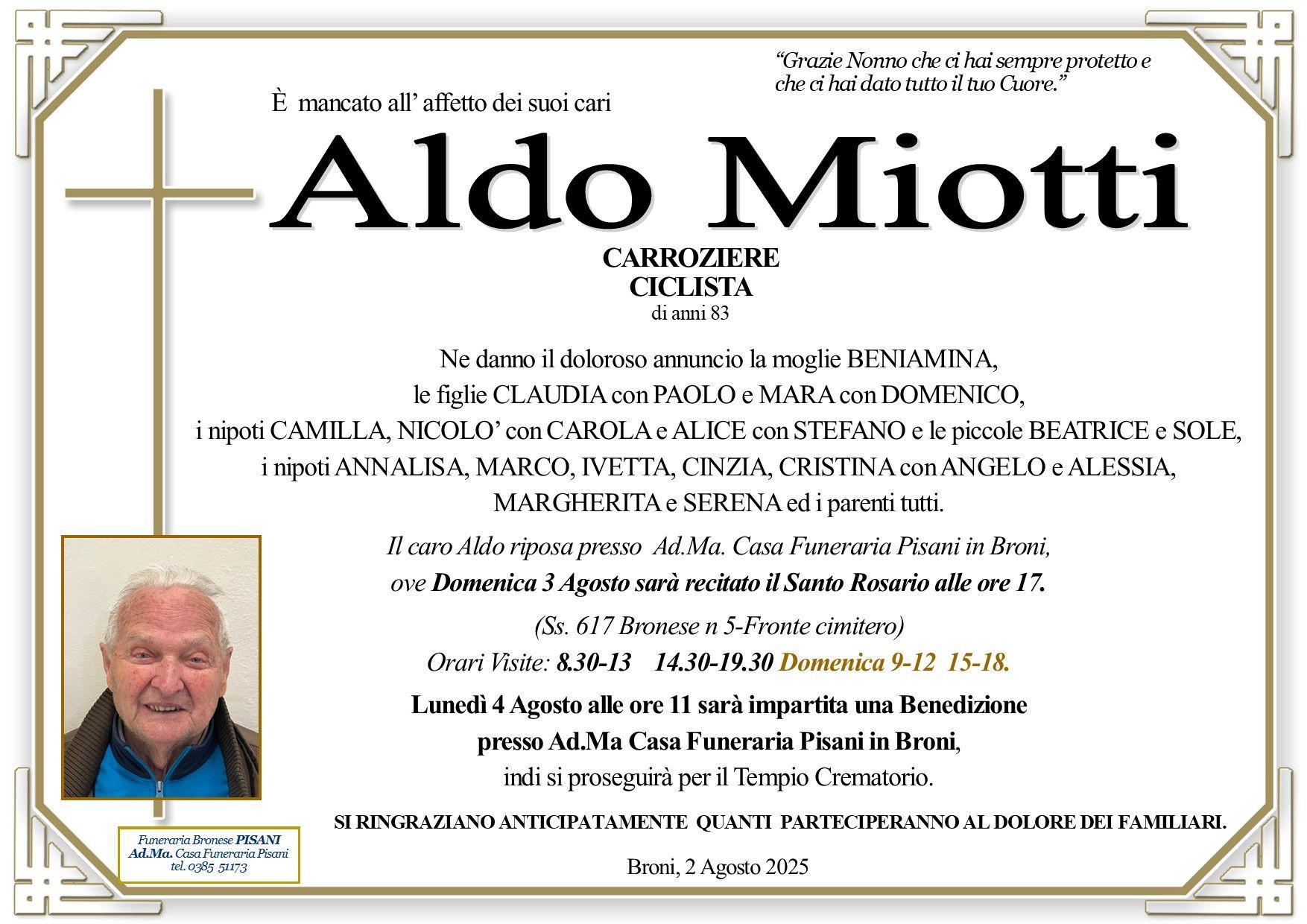 necrologio Miotti Aldo