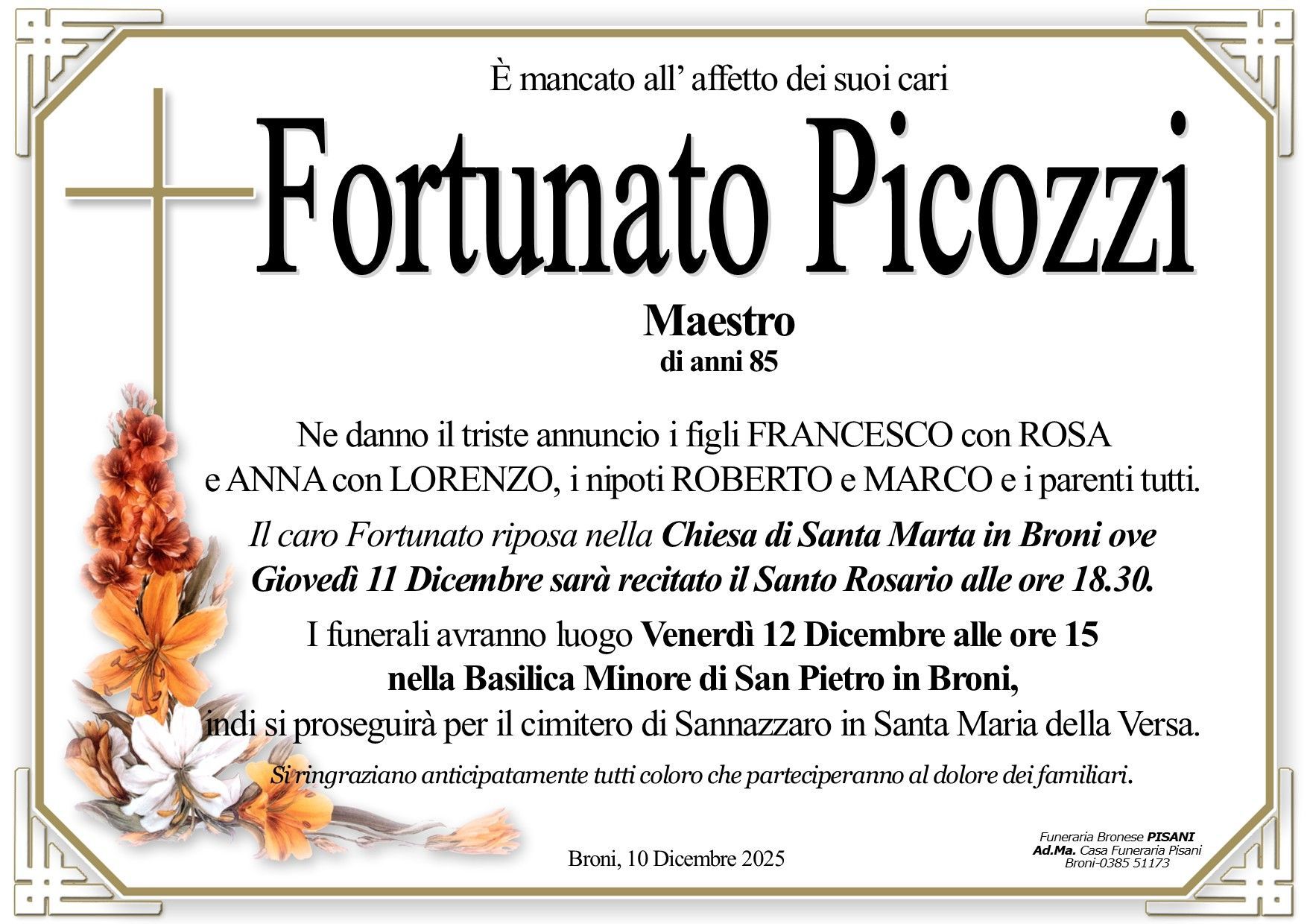 necrologio Forunato Picozzi