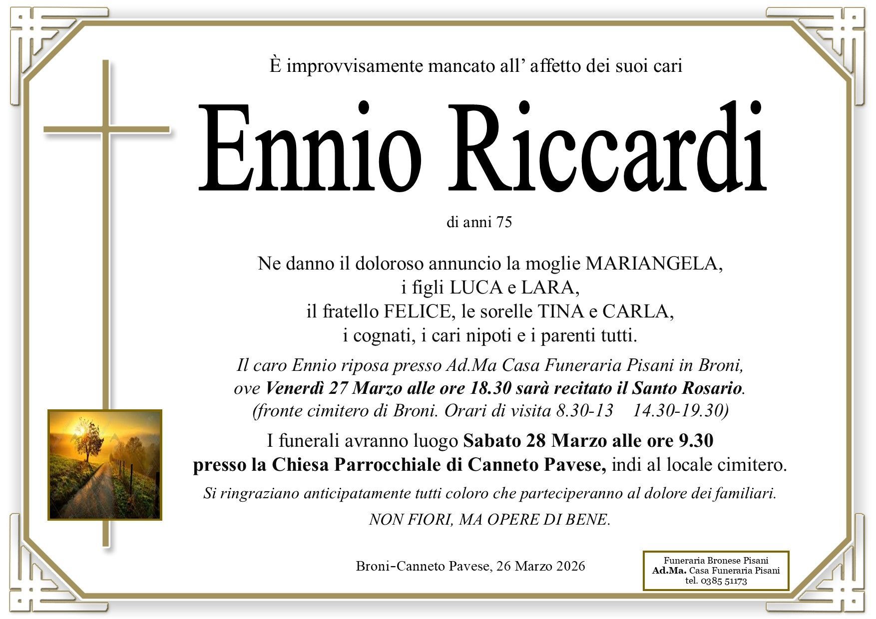 necrologio Ennio Riccardi