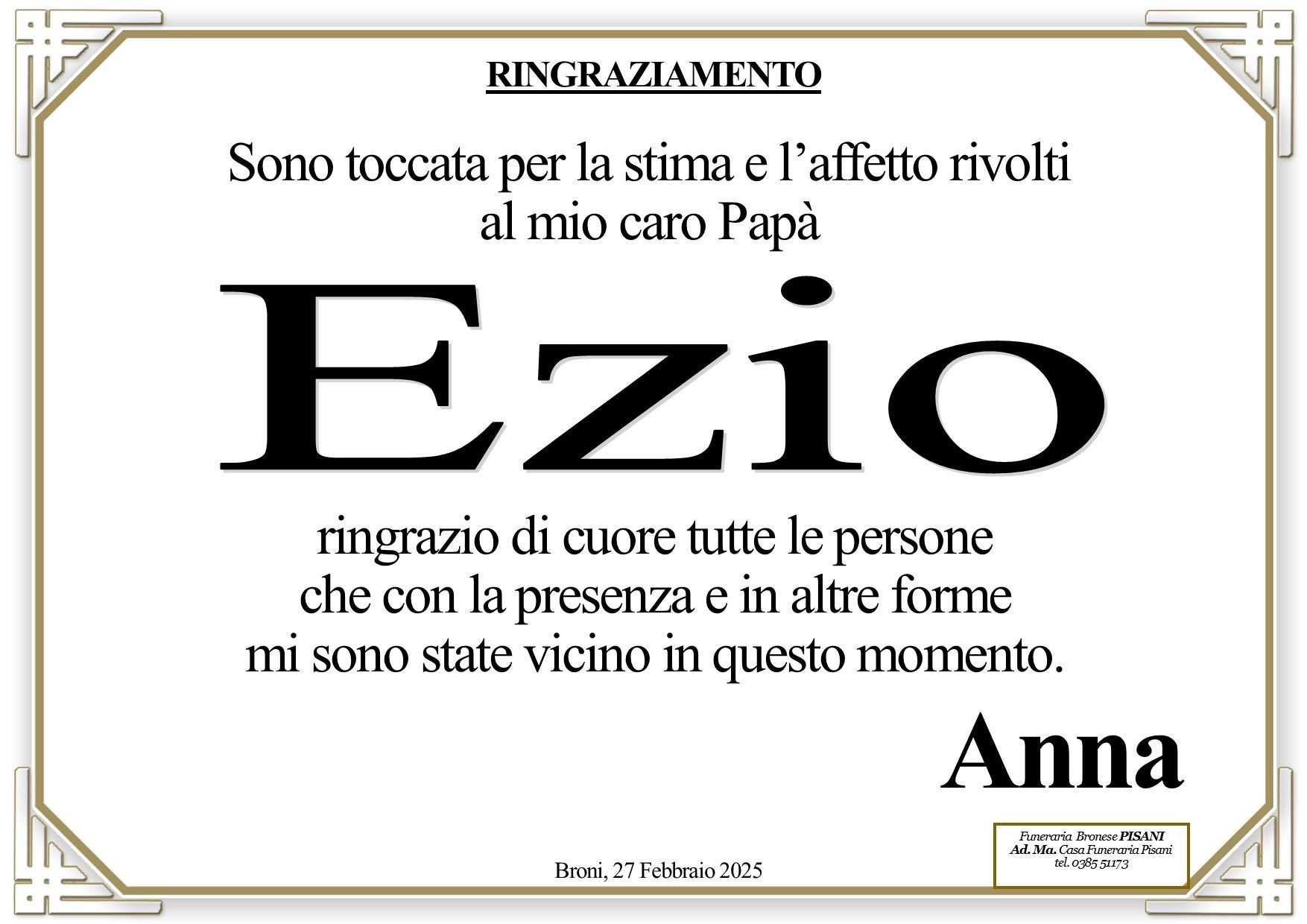 necrologio Rigraziamento Ezio Comaschi