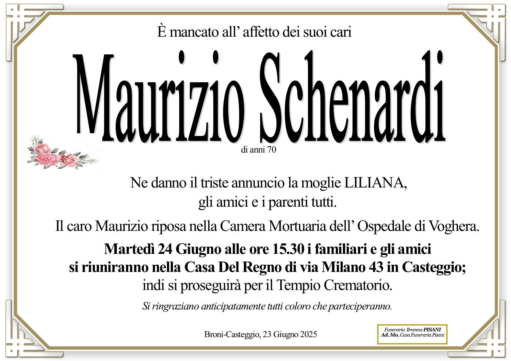 necrologio Maurizio Schenardi