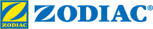 Zodiac logo in blue and yellow with a stylized sun icon